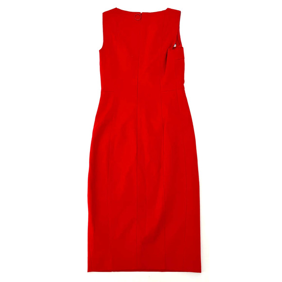 AKRIS Dot Appliqué Ponte Sheath Dress Punto Red Sheath Cocktail Dress 2 NWOT - Picture 8 of 11